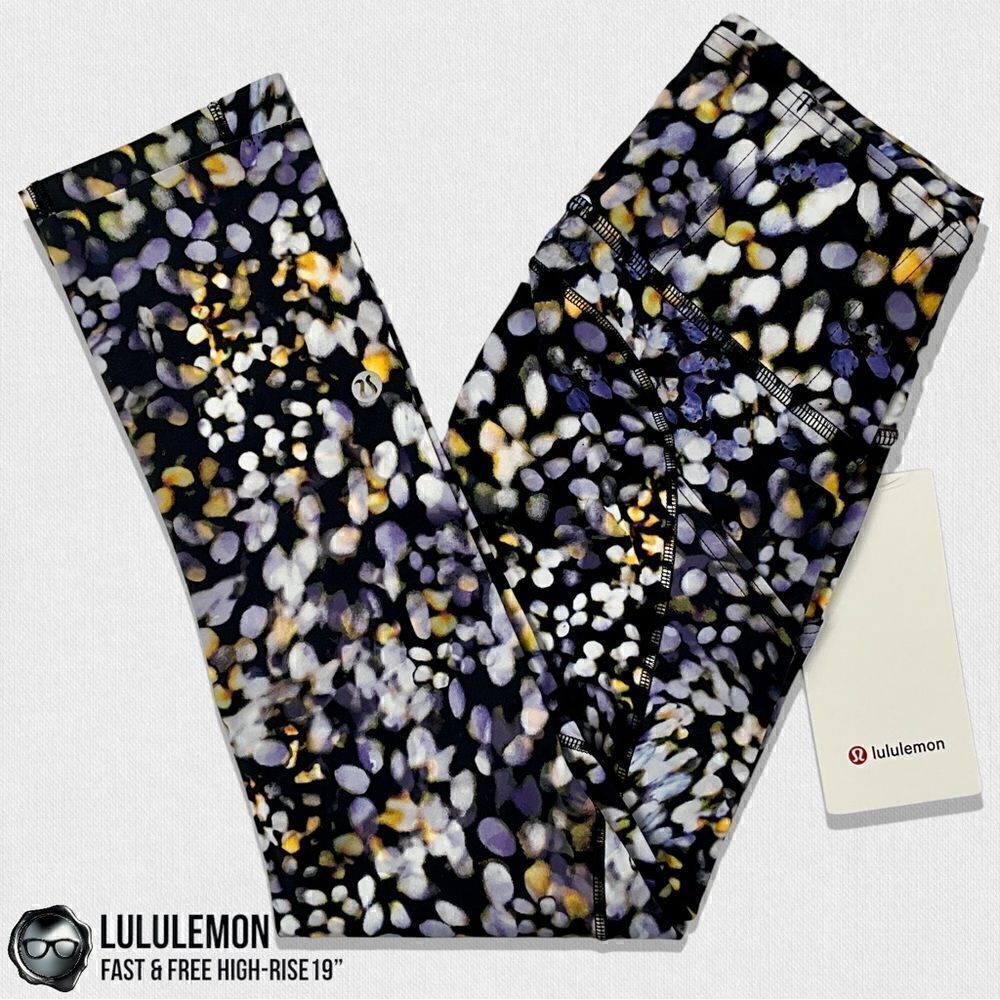 LULULEMON FAST & FREE HIGH-RISE 19” IN METROPOLIS GLOW WOMEN’S SIZE 2 LEGGINGS